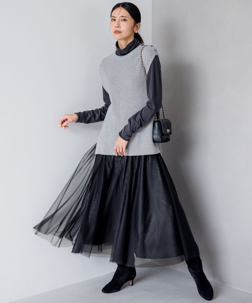 23区 S 【洗える】コットンカシミヤ ニットベスト 