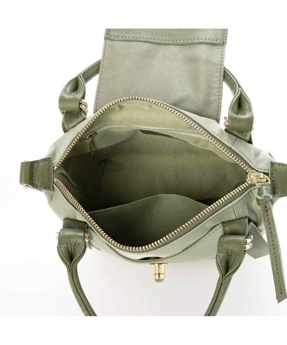 UNBILLION ペルケ perche / ナイロン×牛革かぶせジェムストーン2wayショルダーバッグ 