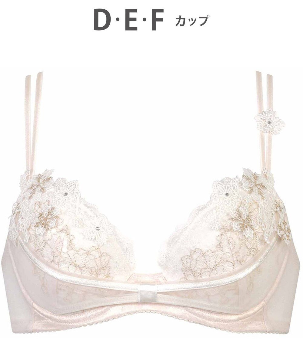 WACOAL ブラジャー 【リボンブラ 胸もとフィットながもち】 動いてもパカパカしにくい レディース BXD409 /ワコール 