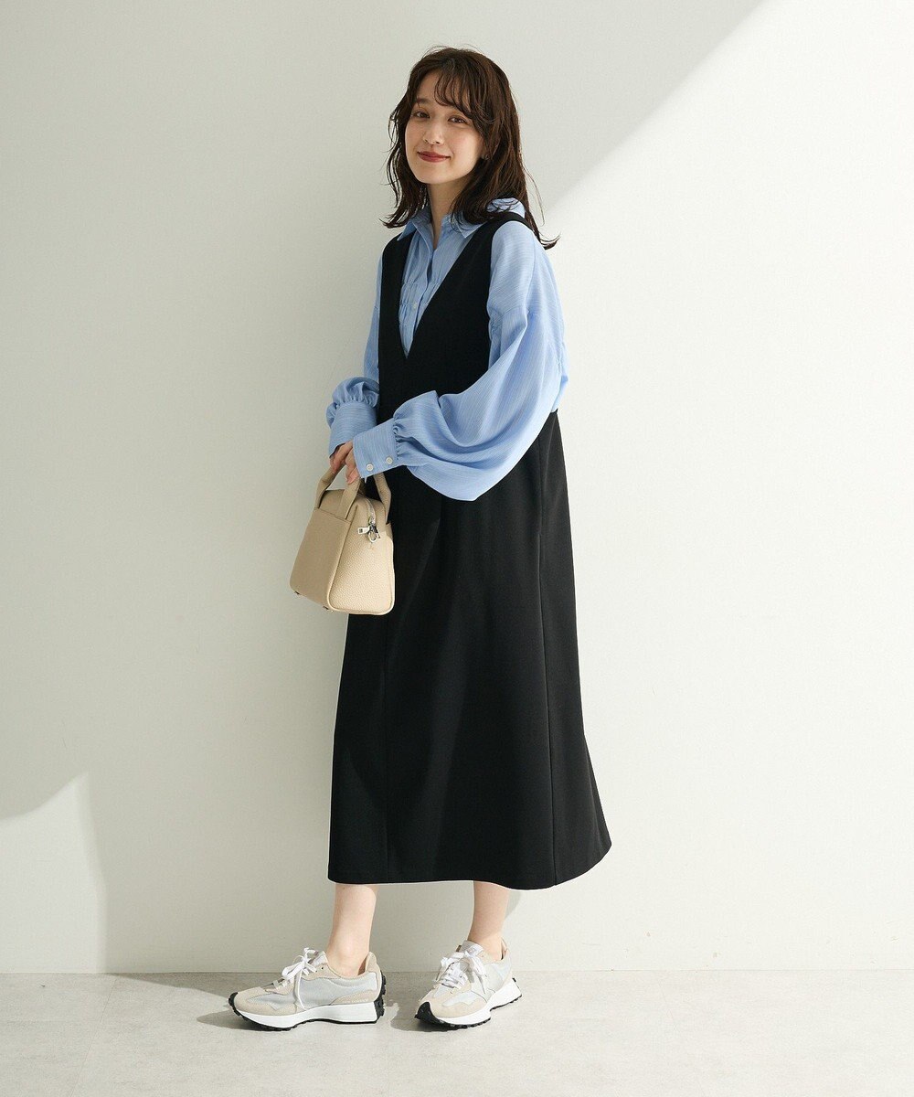 Green Parks Ｏ．洗えてストレッチ　Ｖネックジャンスカ 