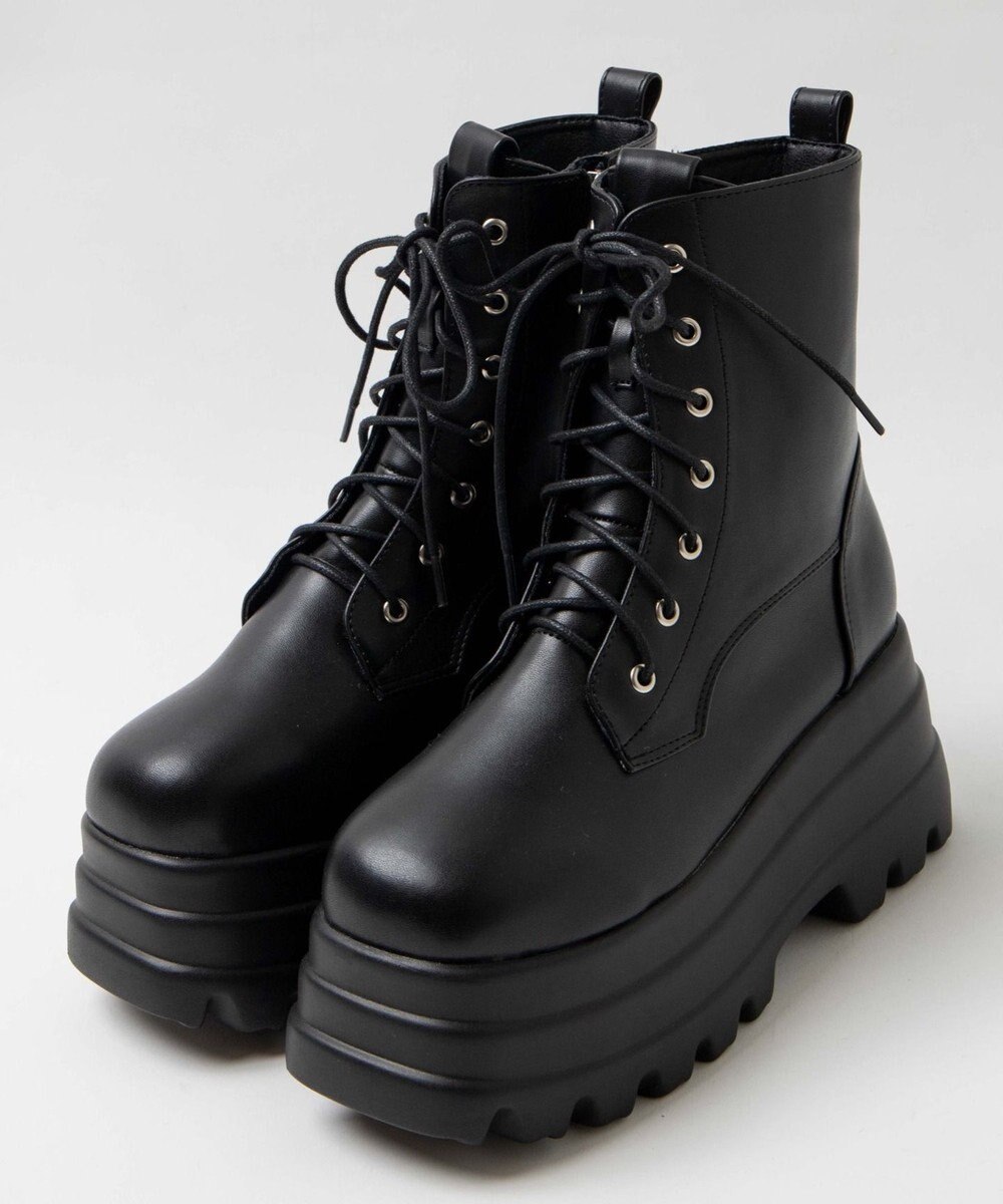 WEGO ボリュームレースアップショートブーツ 
