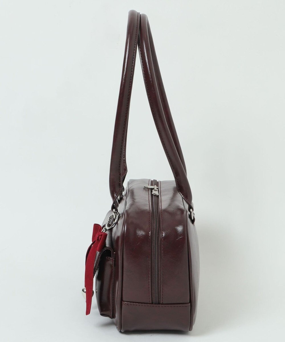 WEGO チャーム付きスクエアボストンバッグ 