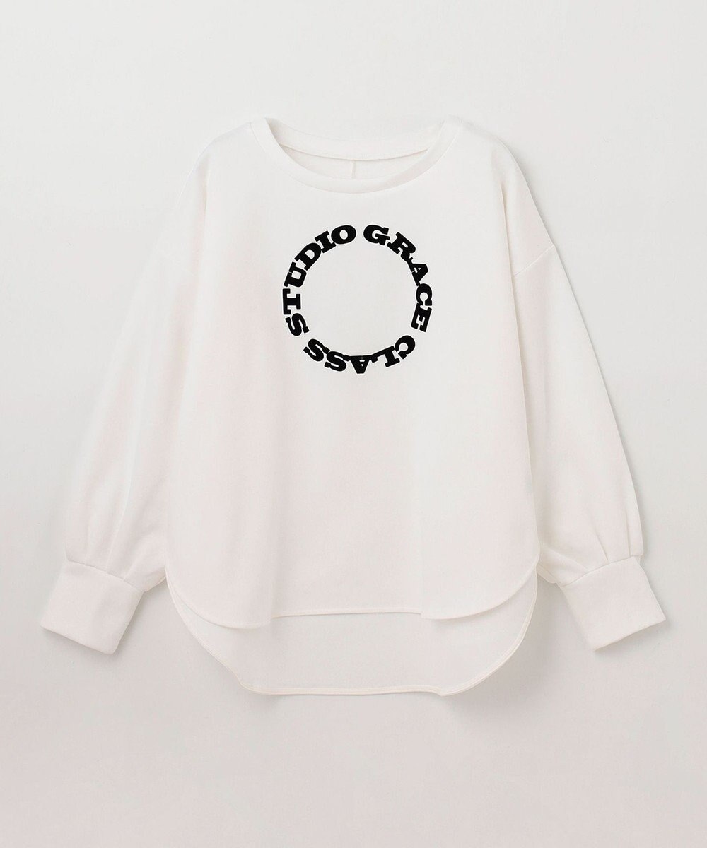 GRACE CONTINENTAL フロッキーロゴプリントトップ 