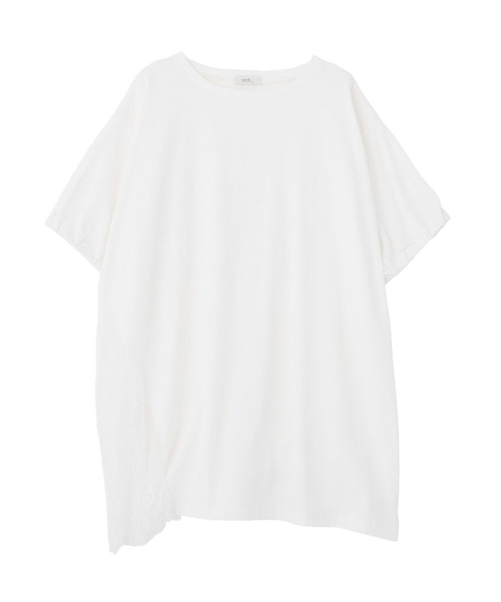 earth music&ecology アシメレースビッグTシャツ 