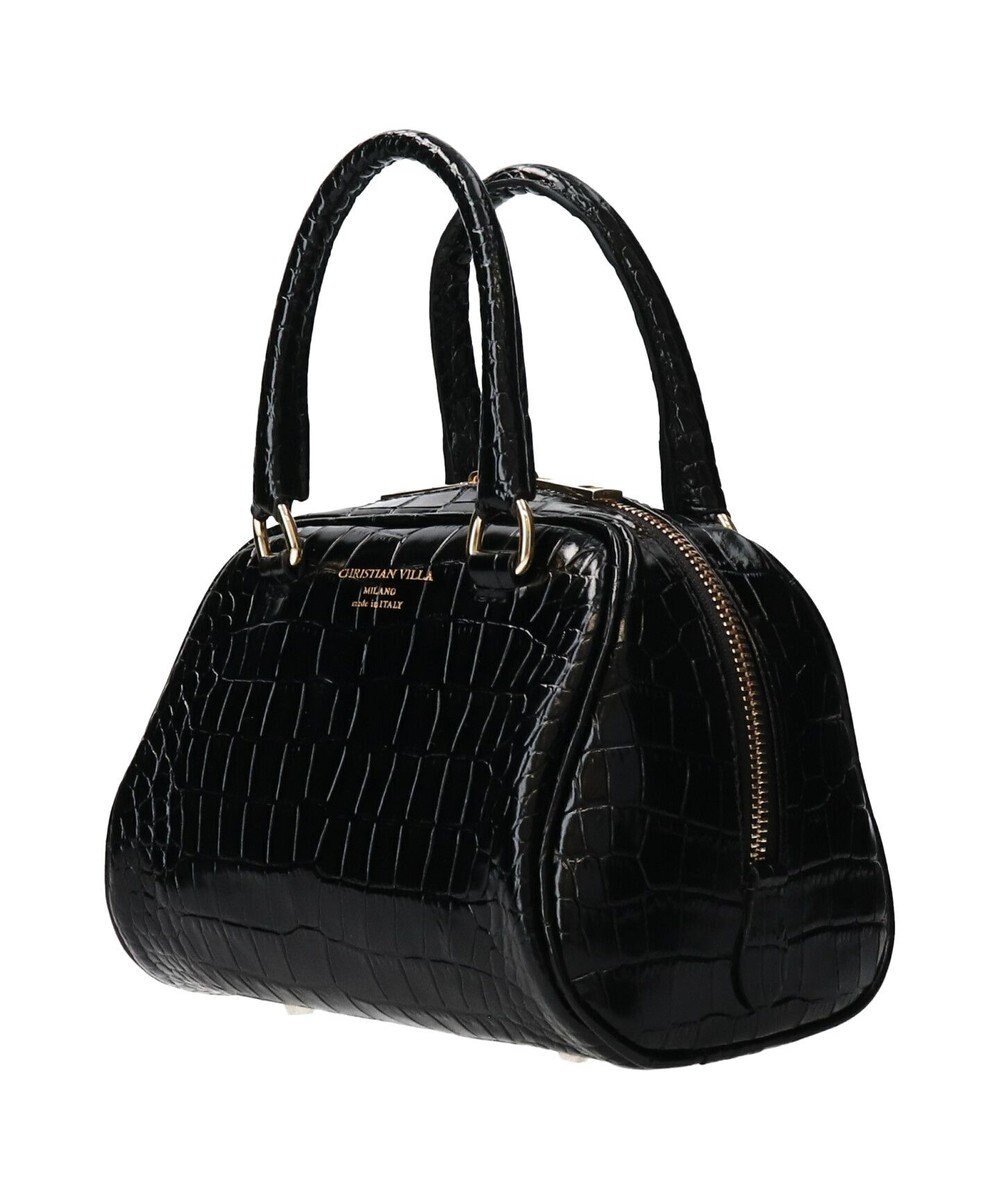 INTER-CHAUSSURES 【CHRISTIAN VILLA】クロコ型押しミニハンドバッグ 