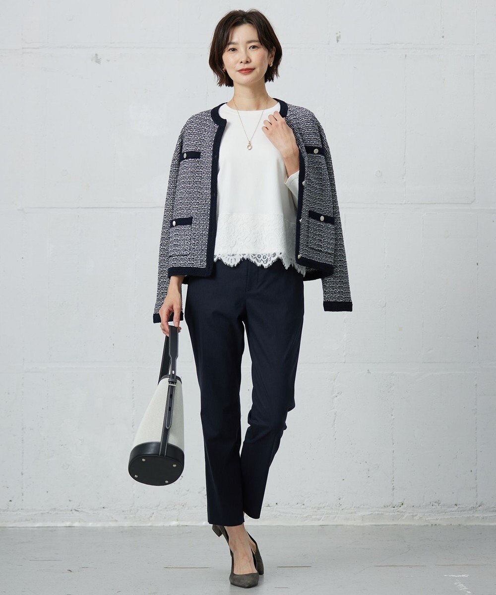 J.PRESS LADIES 【洗える】DAILY TWEED ニット アウター 