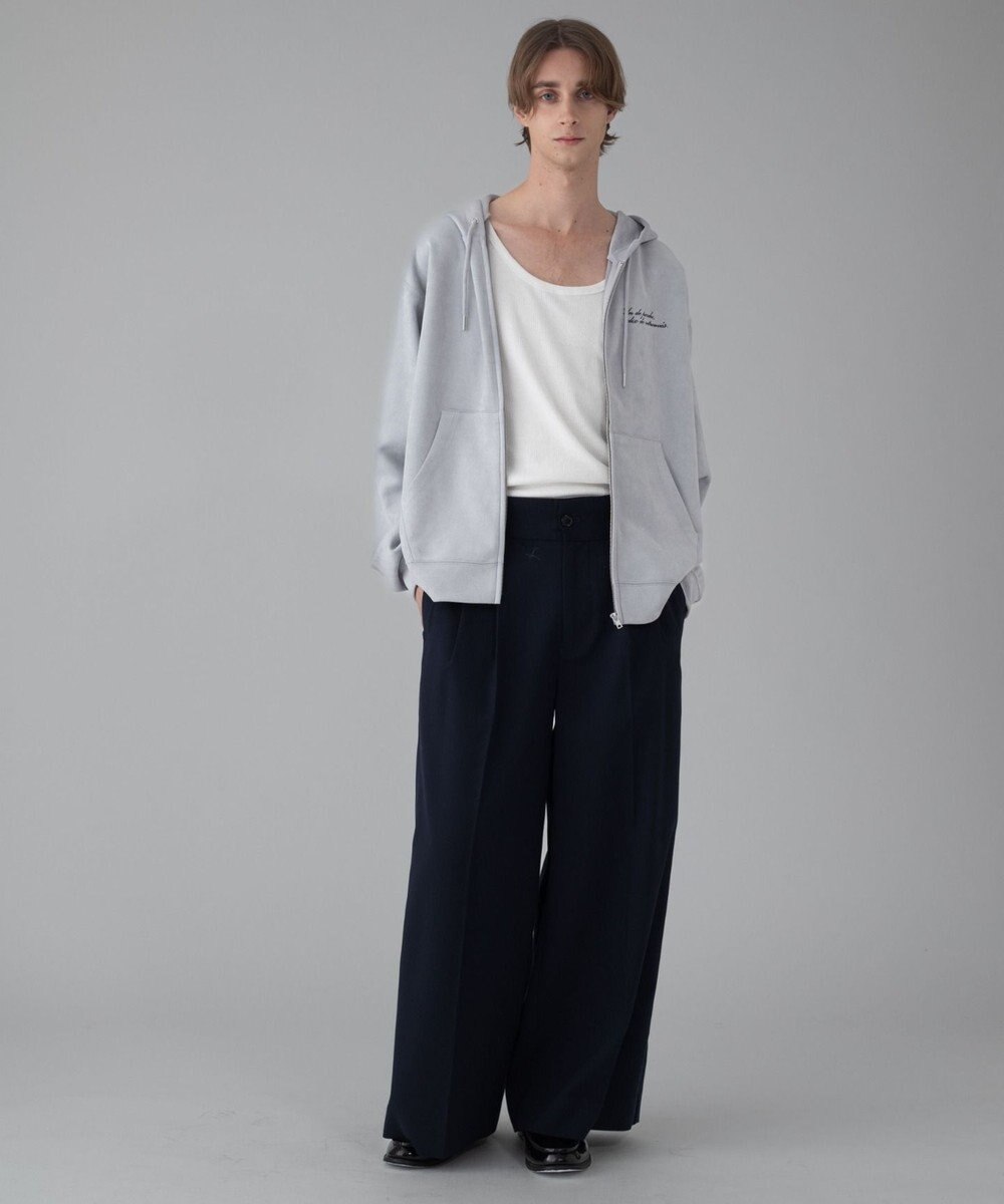 WEGO 【ユニセックス着用ITEM/MLサイズ展開】フェイクスウェードZIPパーカー 