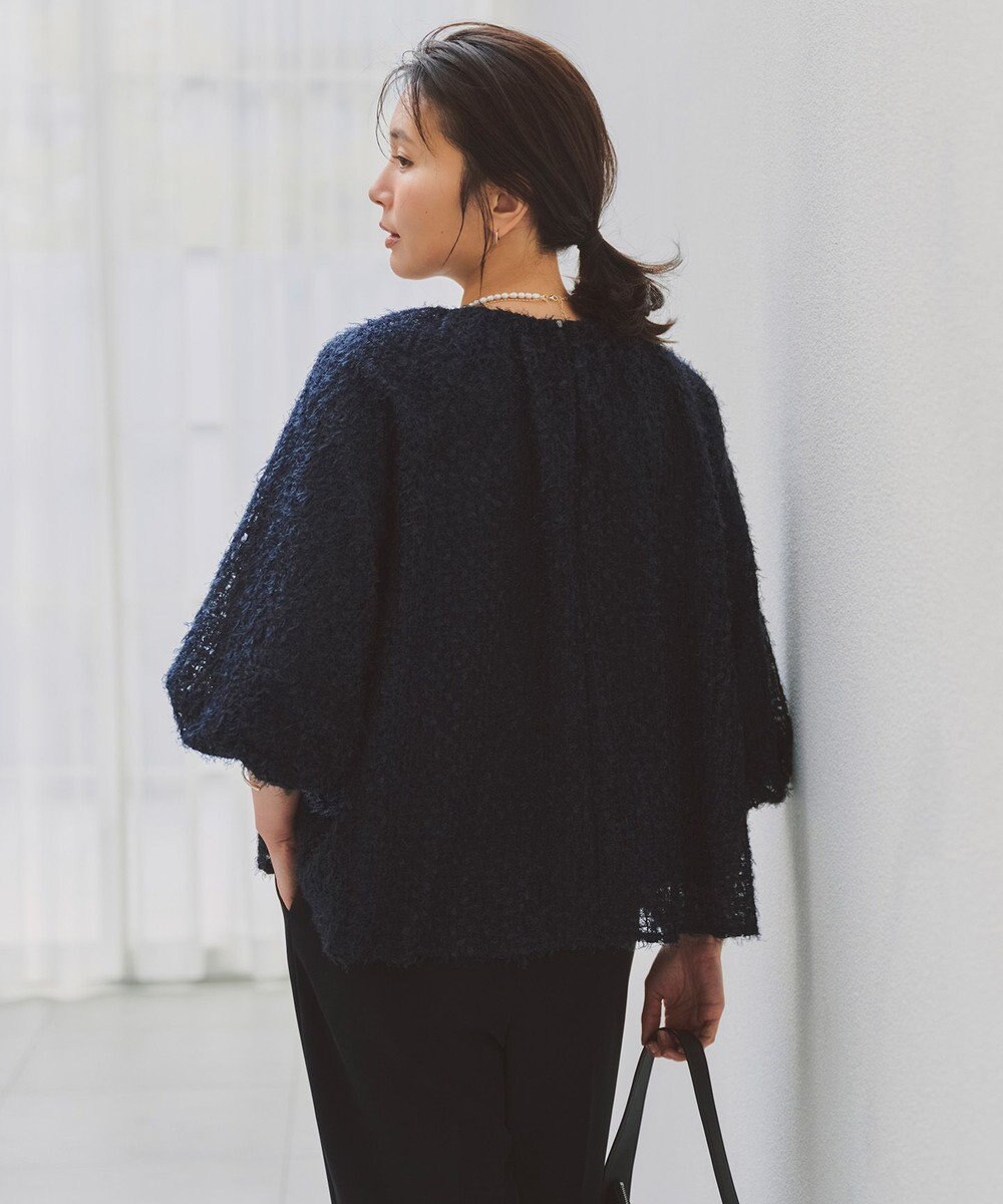 UNFILO L エアリーヤーン ギャザーブラウス 