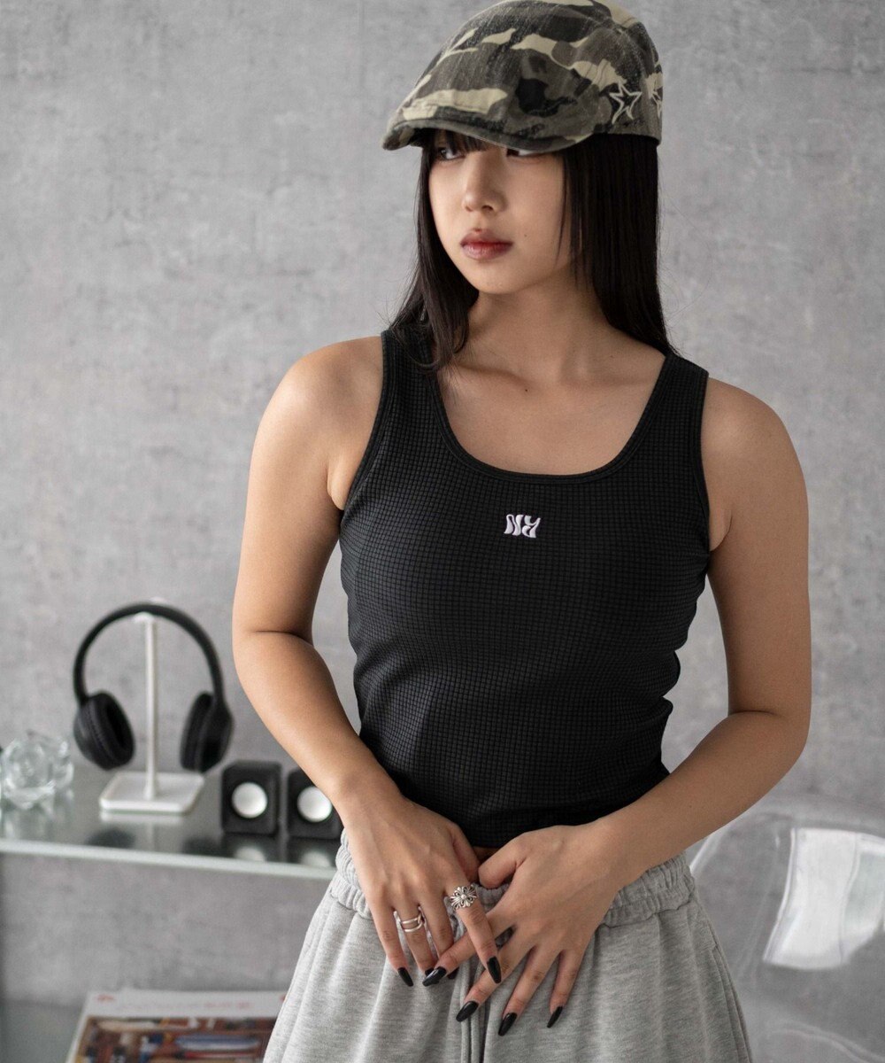 WEGO 【カップ付きインナー】グラフィックカップ付きリブタンク 