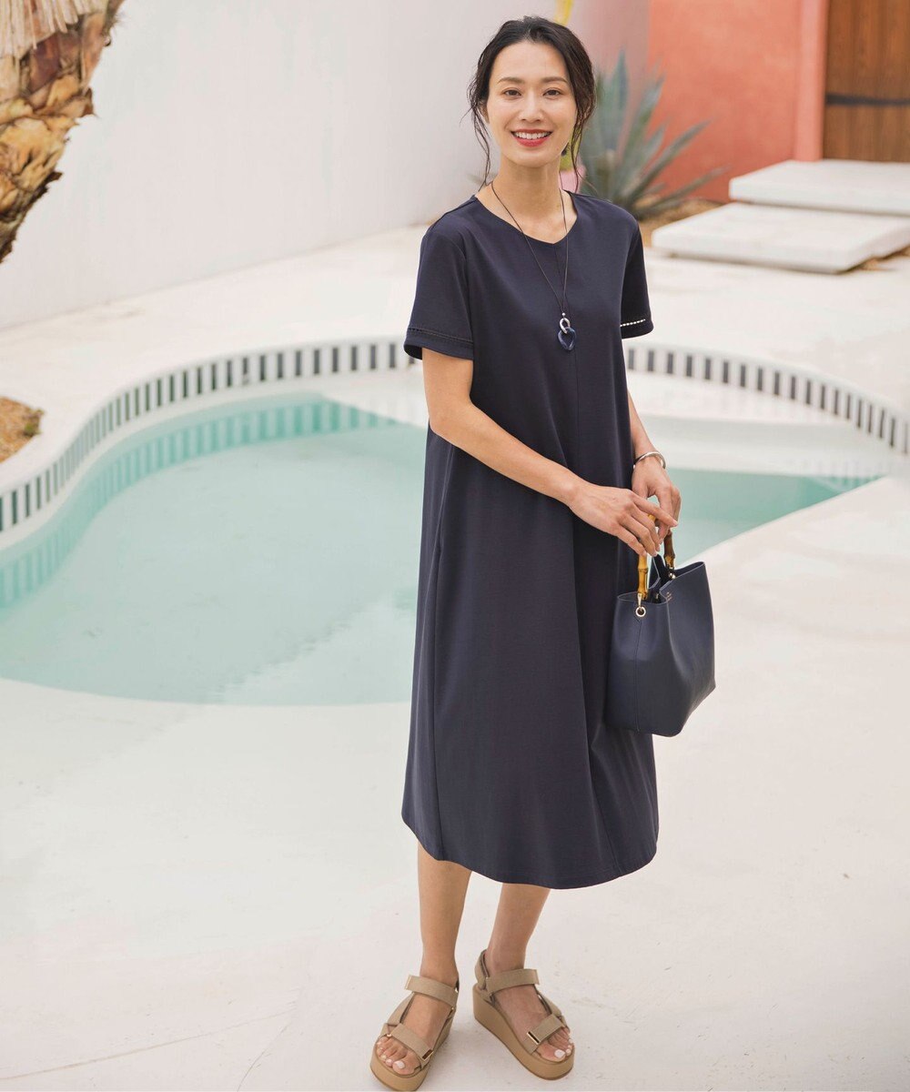 J.PRESS LADIES メタルコンビマーブル ネックレス 