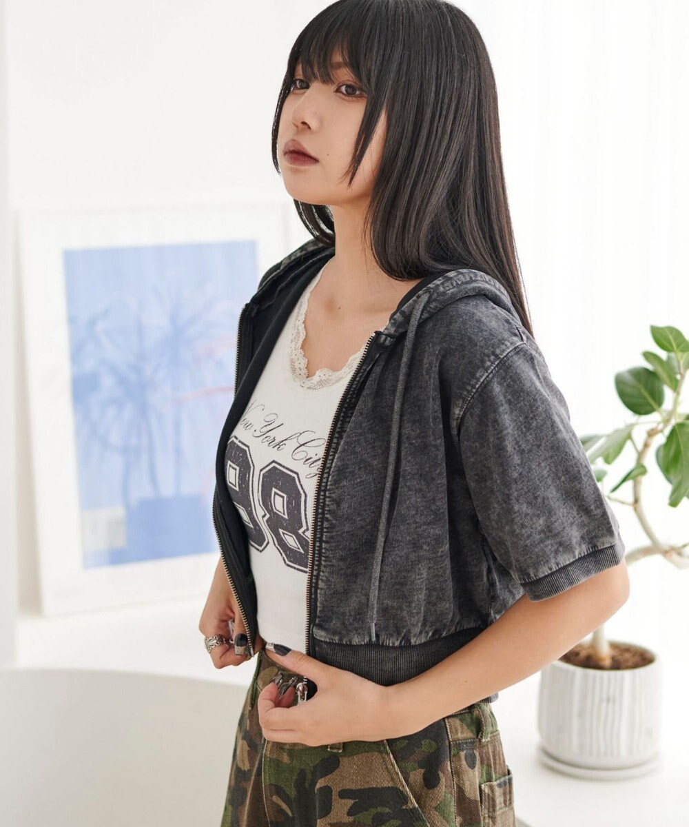 WEGO 半袖ショートパーカー 