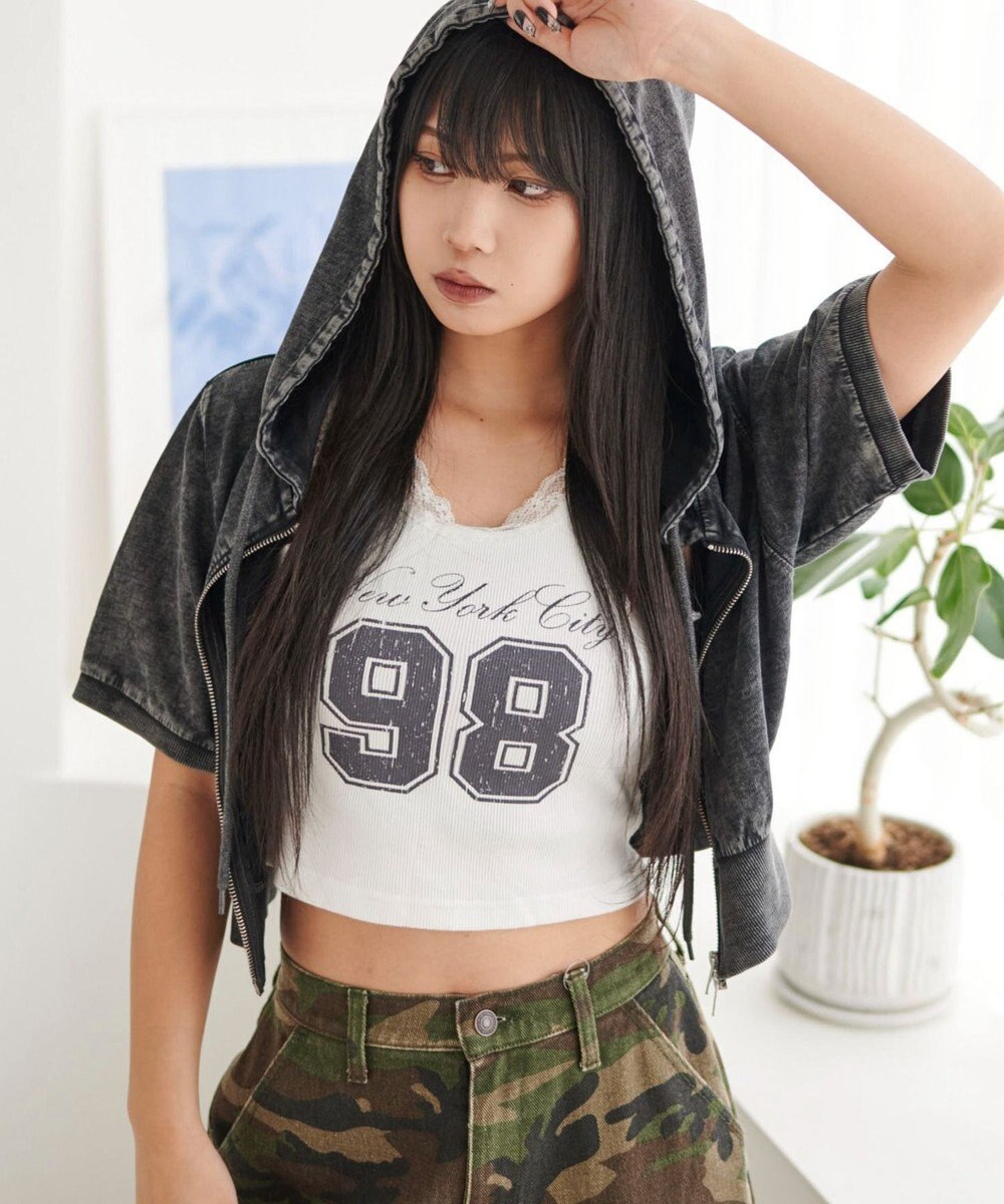 WEGO 半袖ショートパーカー 