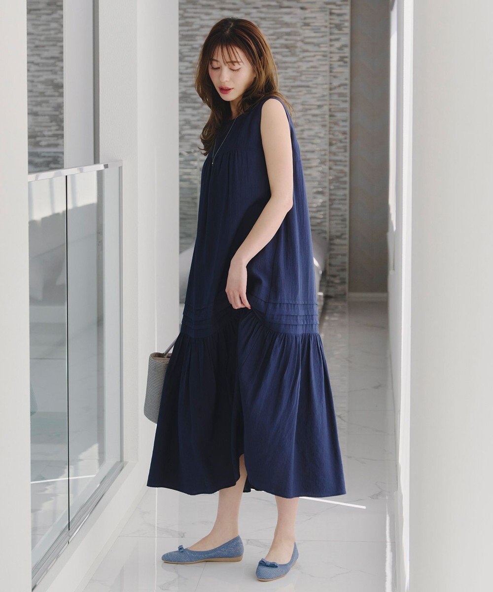 Tiaclasse 【安田美沙子さん着用/小倉優子さん着用・洗える/撥水】プチリボンニットフラットパンプス 