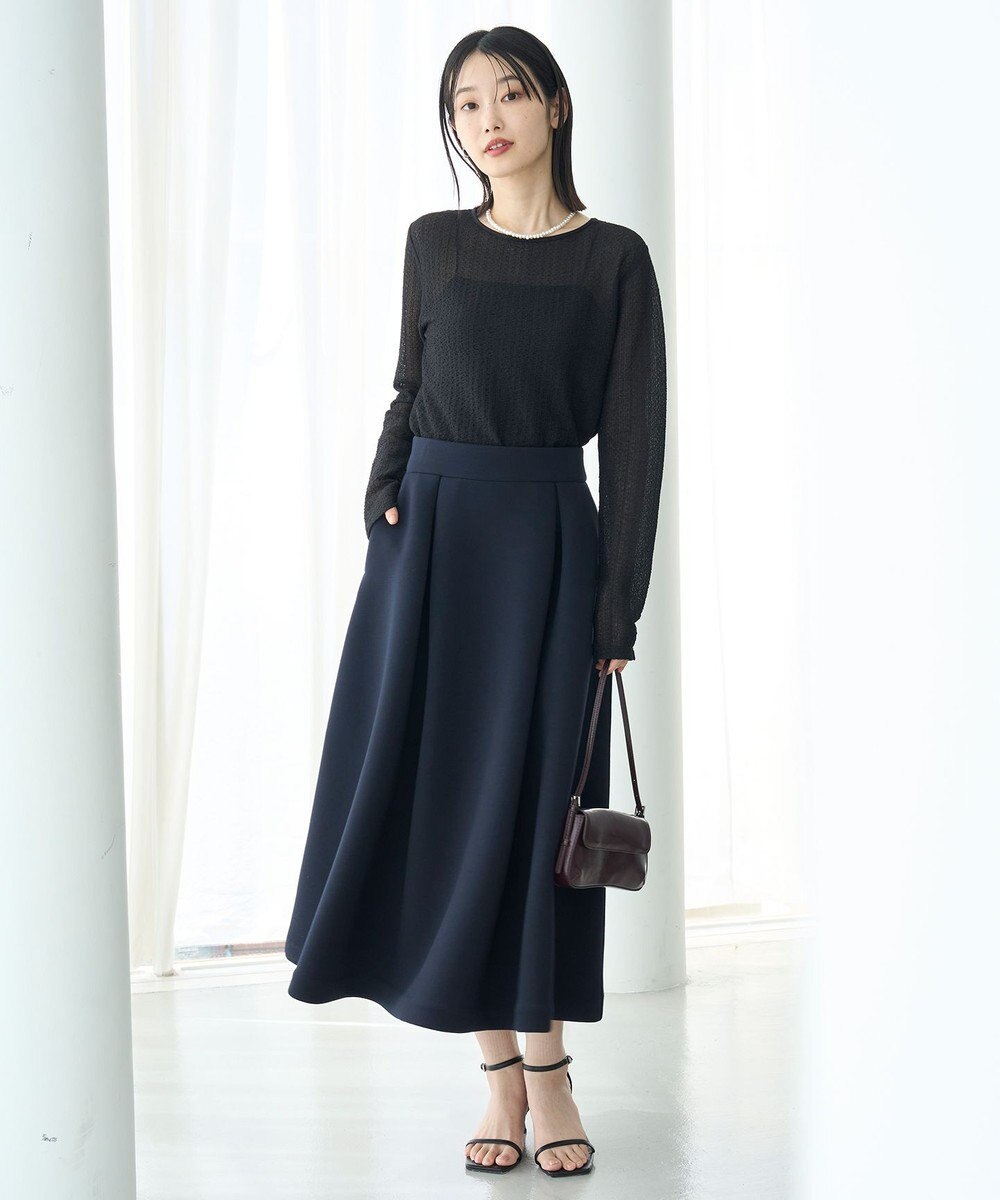 UNFILO L 【VERY×UNFILOコラボ】BEAUTY FORM JERSEY+ ボリューム フレアスカート 