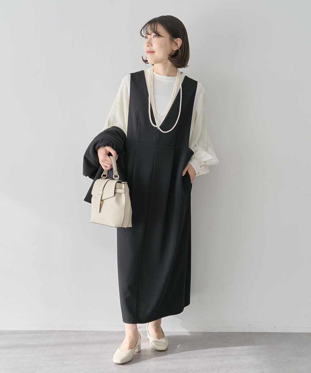 Green Parks Ｏ．洗えてストレッチ　Ｖネックジャンスカ 