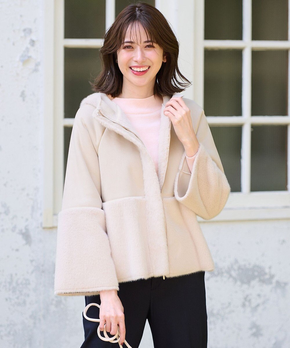 ANY SIS L 【洗える】カシミヤブレンドパフ袖 ニット 