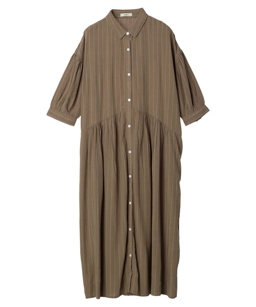 earth music&ecology レーヨンストライプワンピース 