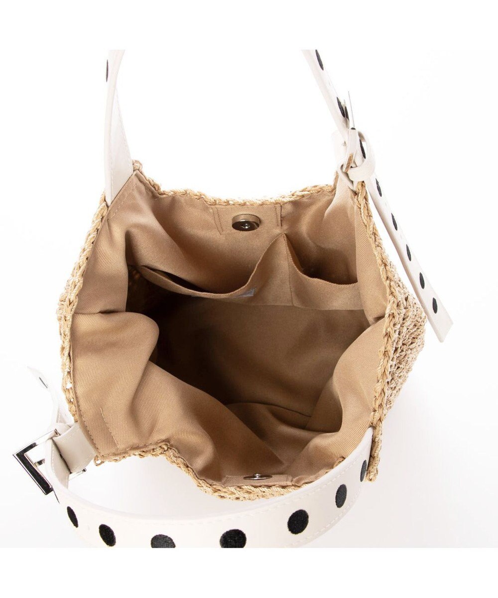 UNBILLION カシュカシュ cachecache / ドット刺繍ハンドル手編みトート 