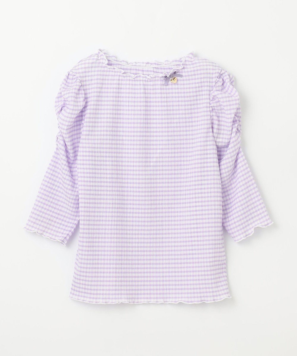 ANY KIDS シアー ギンガム 七分袖 Tシャツ 