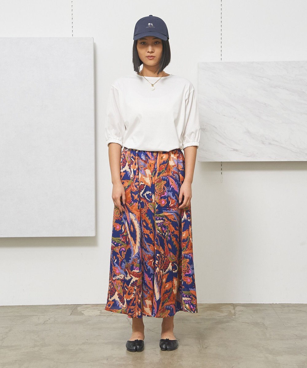 J.PRESS YORK STREET 【WOMEN】プリントフレア スカート 