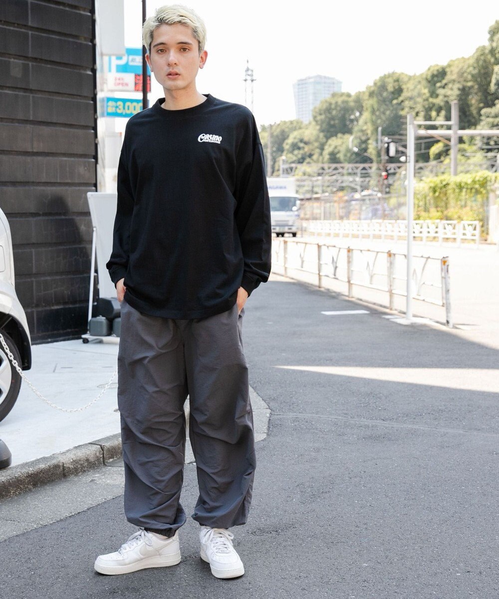 WEGO 【ウエストゴム/手洗い可】ナイロン　トラックパンツ 