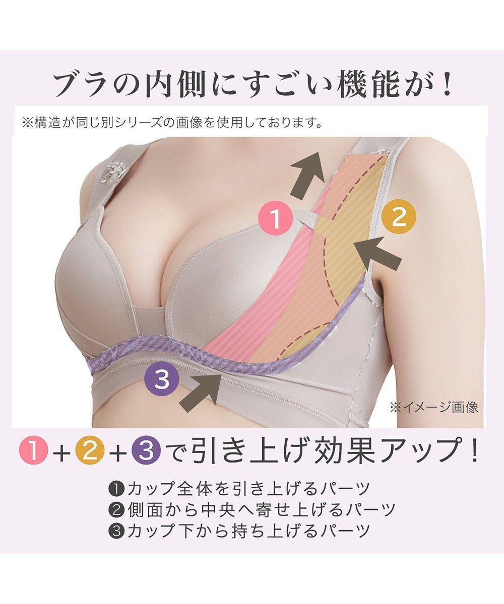 BRADELIS New York 【BRADELIS NewYork peace】綿混ハイブリッド・デイリーハートカップブラ24 バストを脇からしっかり包みホールドするノンワイヤー補正ブラ 