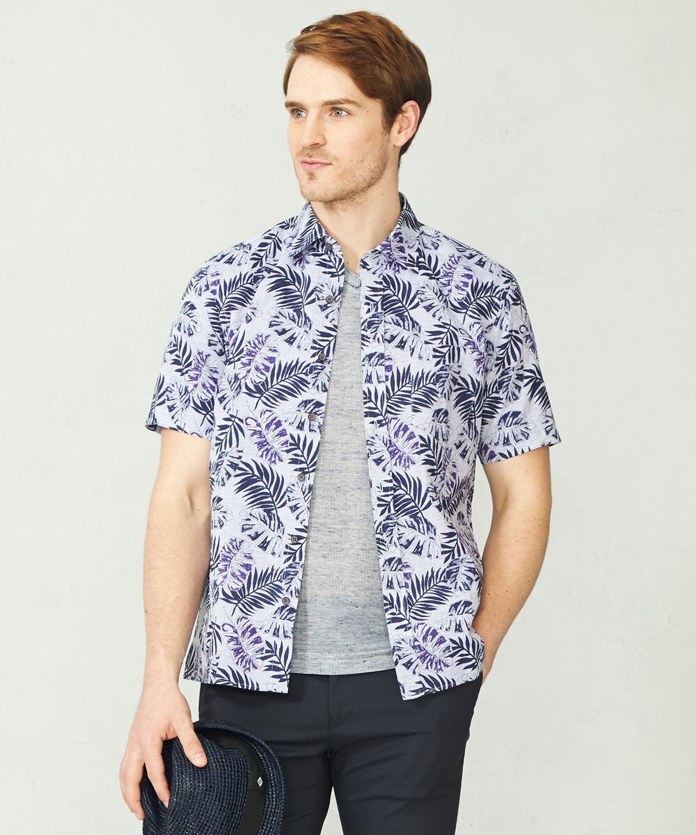 JOSEPH ABBOUD リヨセルリーフ 半袖シャツ 