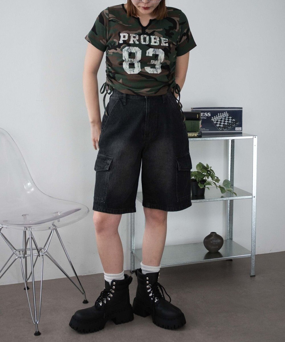 WEGO キーネックサイドレースアップちびT 