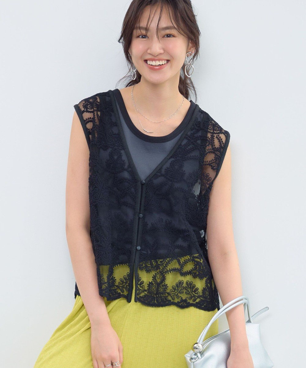 Green Parks レース刺繍ベスト 