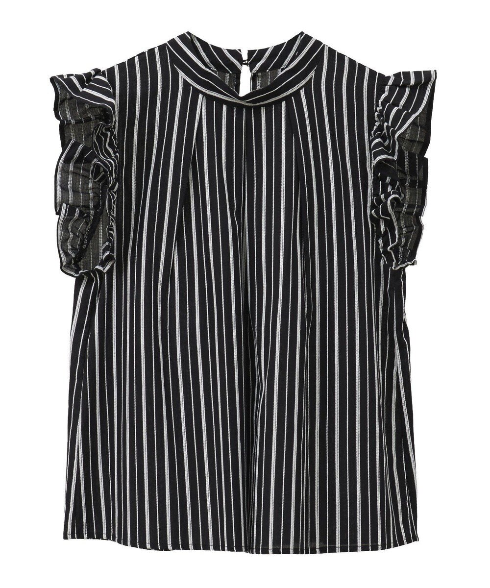 Green Parks ・ＥＬＥＮＣＡＲＥ　ＤＵＥ　ストライプフリルブラウス 