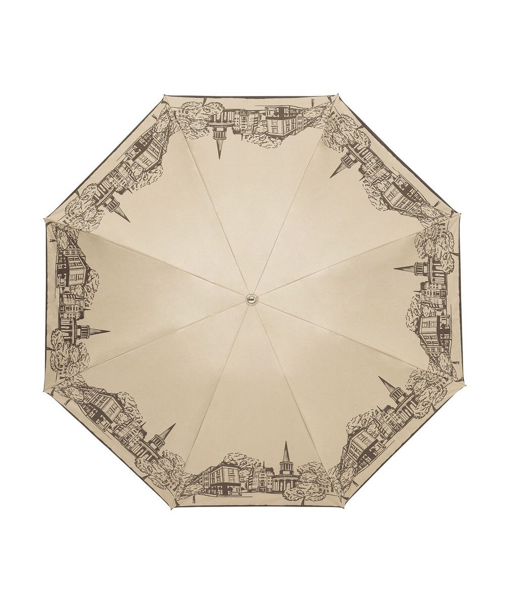 MOONBAT 【遮光100%/収納バッグ付き】SOLFEGE MODE  晴雨兼用 折りたたみ日傘 街並プリント 