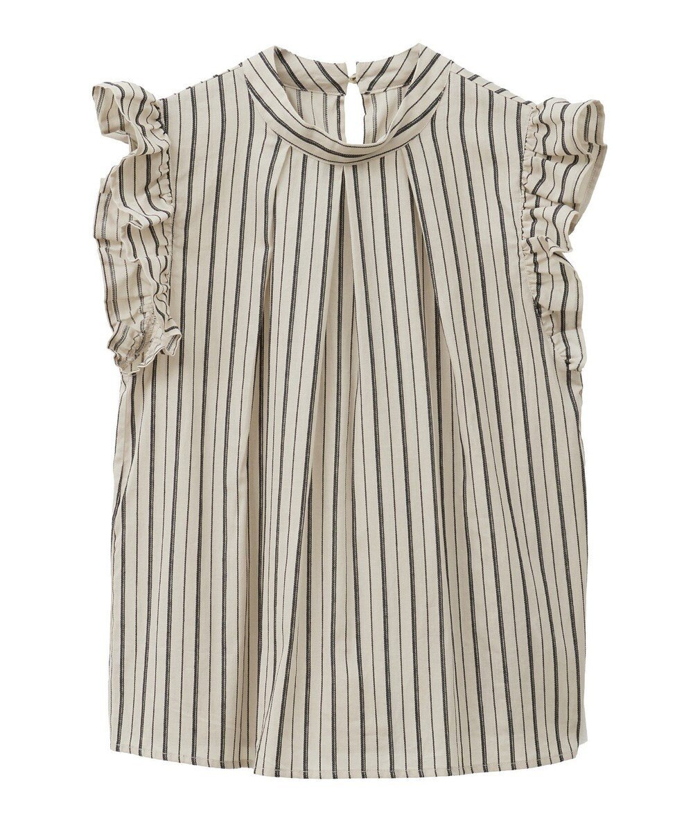 Green Parks ・ＥＬＥＮＣＡＲＥ　ＤＵＥ　ストライプフリルブラウス 