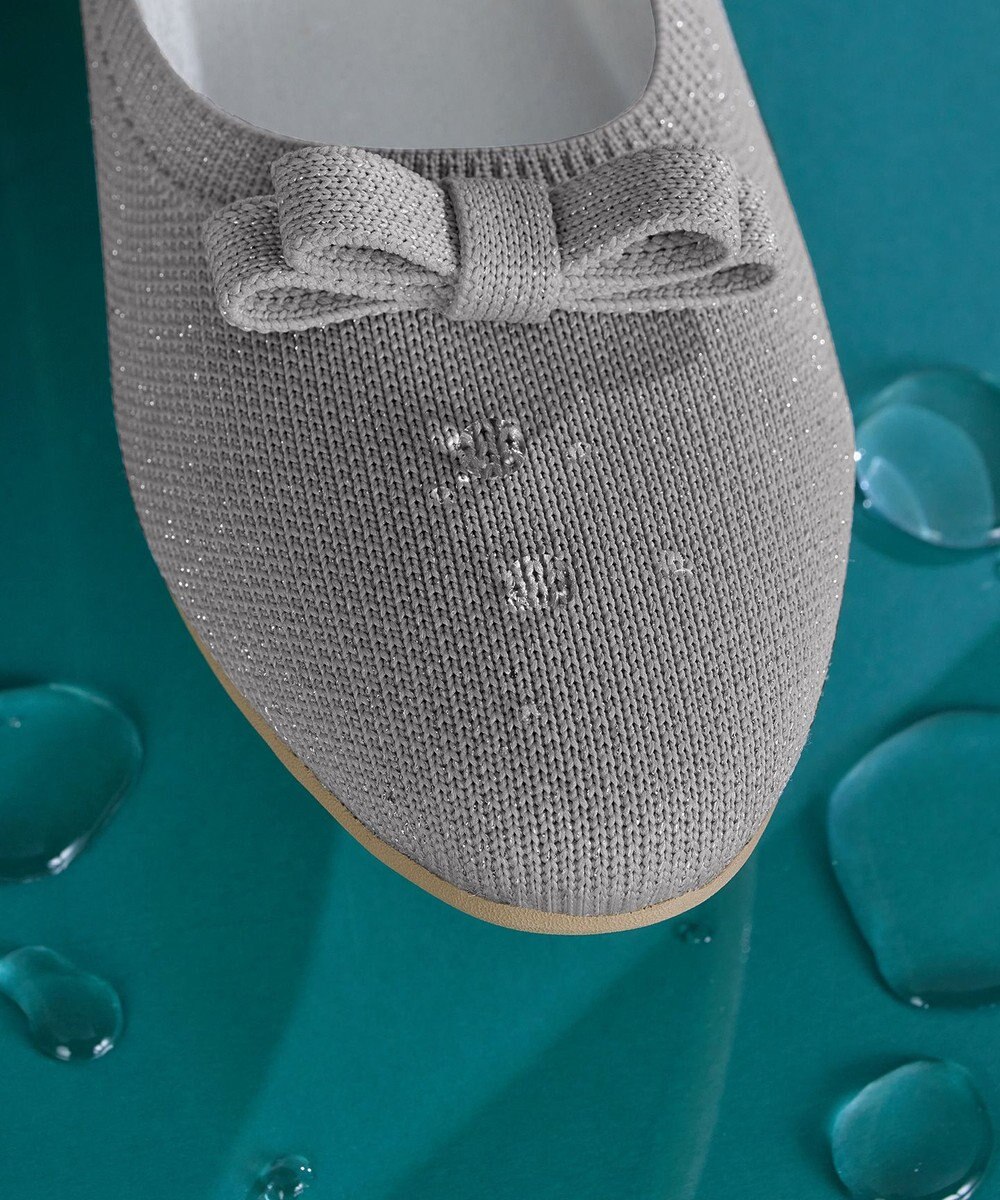 Tiaclasse 【安田美沙子さん着用/小倉優子さん着用・洗える/撥水】プチリボンニットフラットパンプス 