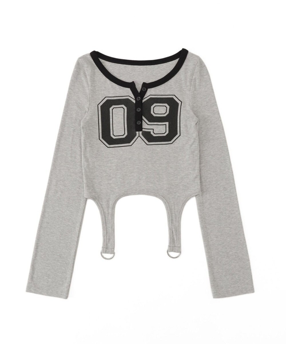 WEGO ナンバリングガーターリブトップス 