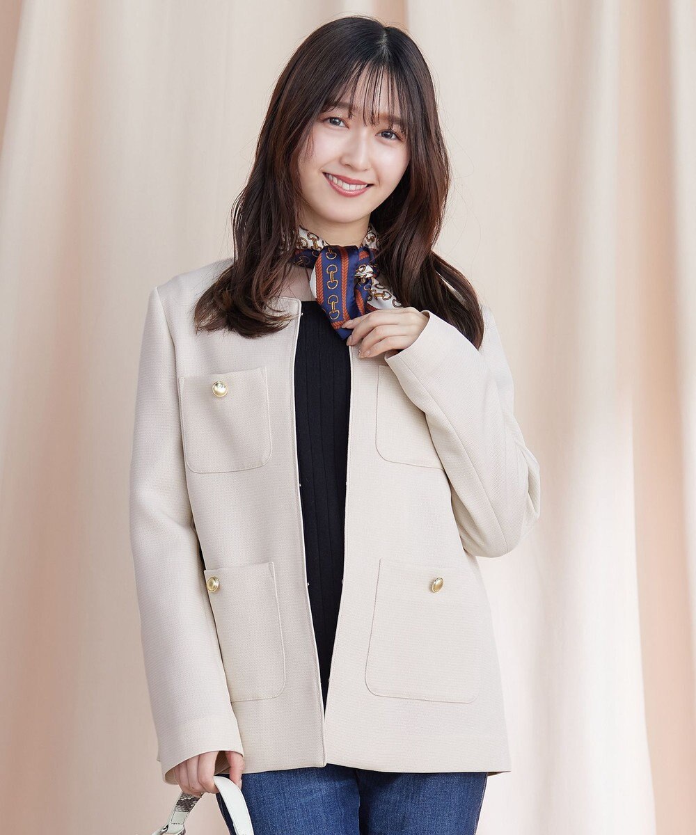 Tiaclasse 【洗える】スクエアネックリブ編みニットトップス 