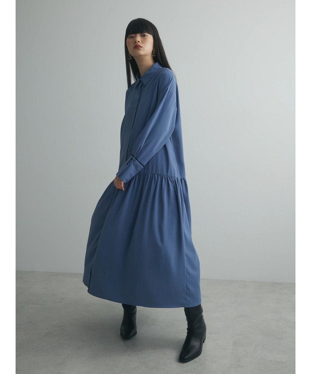 Green Parks armonia．配色シャツワンピース 