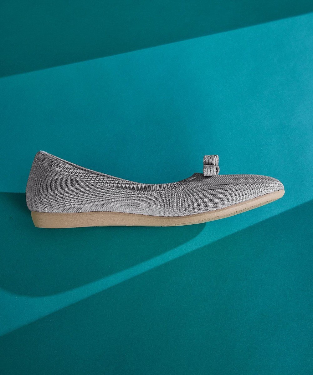 Tiaclasse 【安田美沙子さん着用/小倉優子さん着用・洗える/撥水】プチリボンニットフラットパンプス 