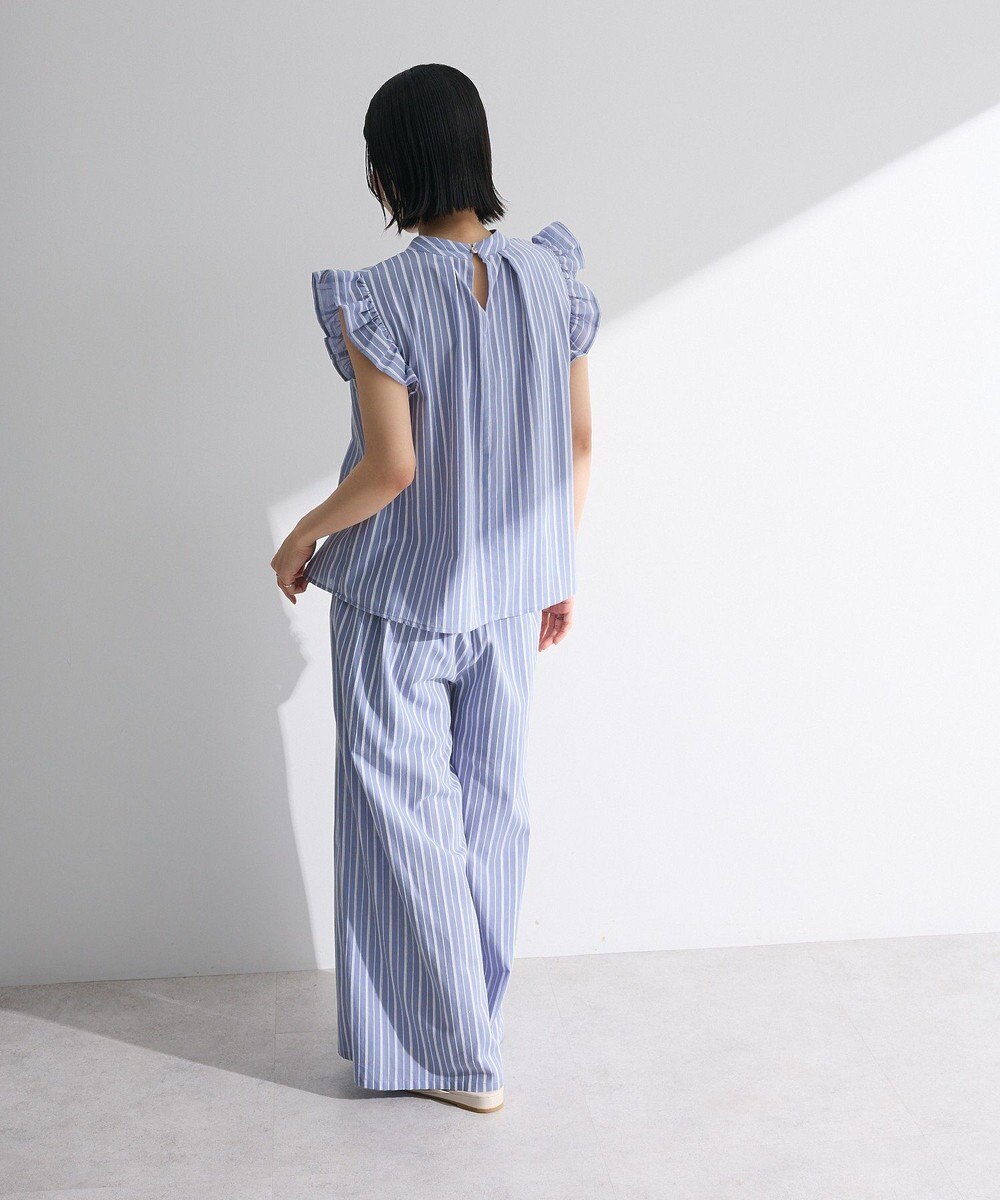 Green Parks ・ＥＬＥＮＣＡＲＥ　ＤＵＥ　ストライプフリルブラウス 