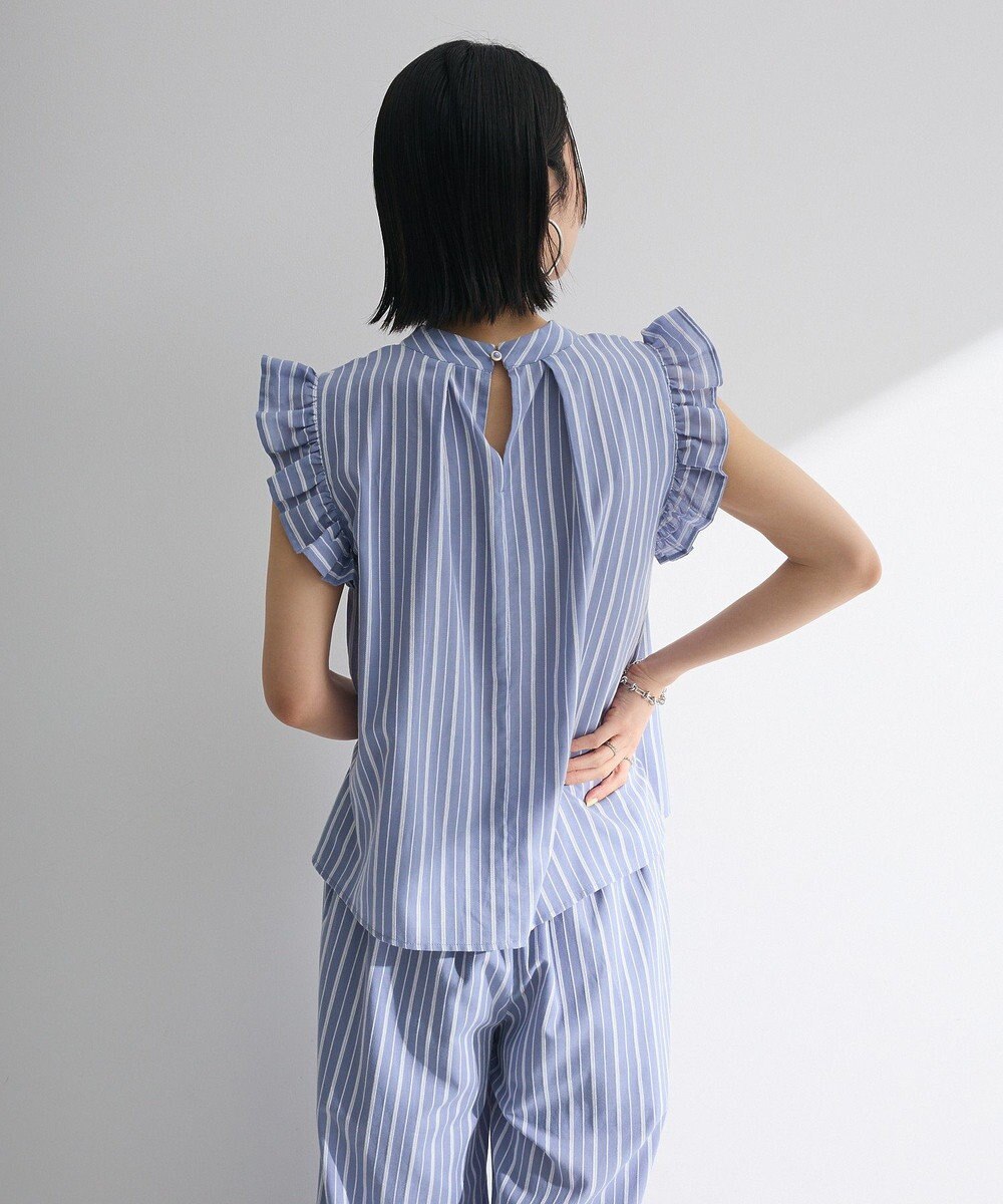 Green Parks ・ＥＬＥＮＣＡＲＥ　ＤＵＥ　ストライプフリルブラウス 