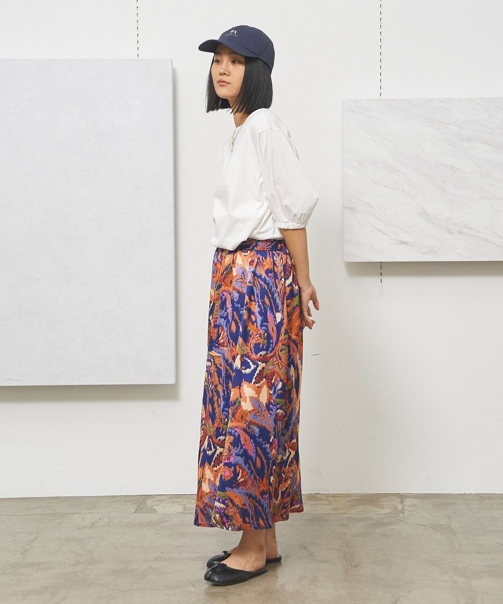 J.PRESS YORK STREET 【WOMEN】プリントフレア スカート 
