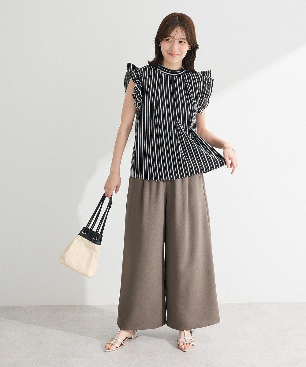 Green Parks ・ＥＬＥＮＣＡＲＥ　ＤＵＥ　ストライプフリルブラウス 