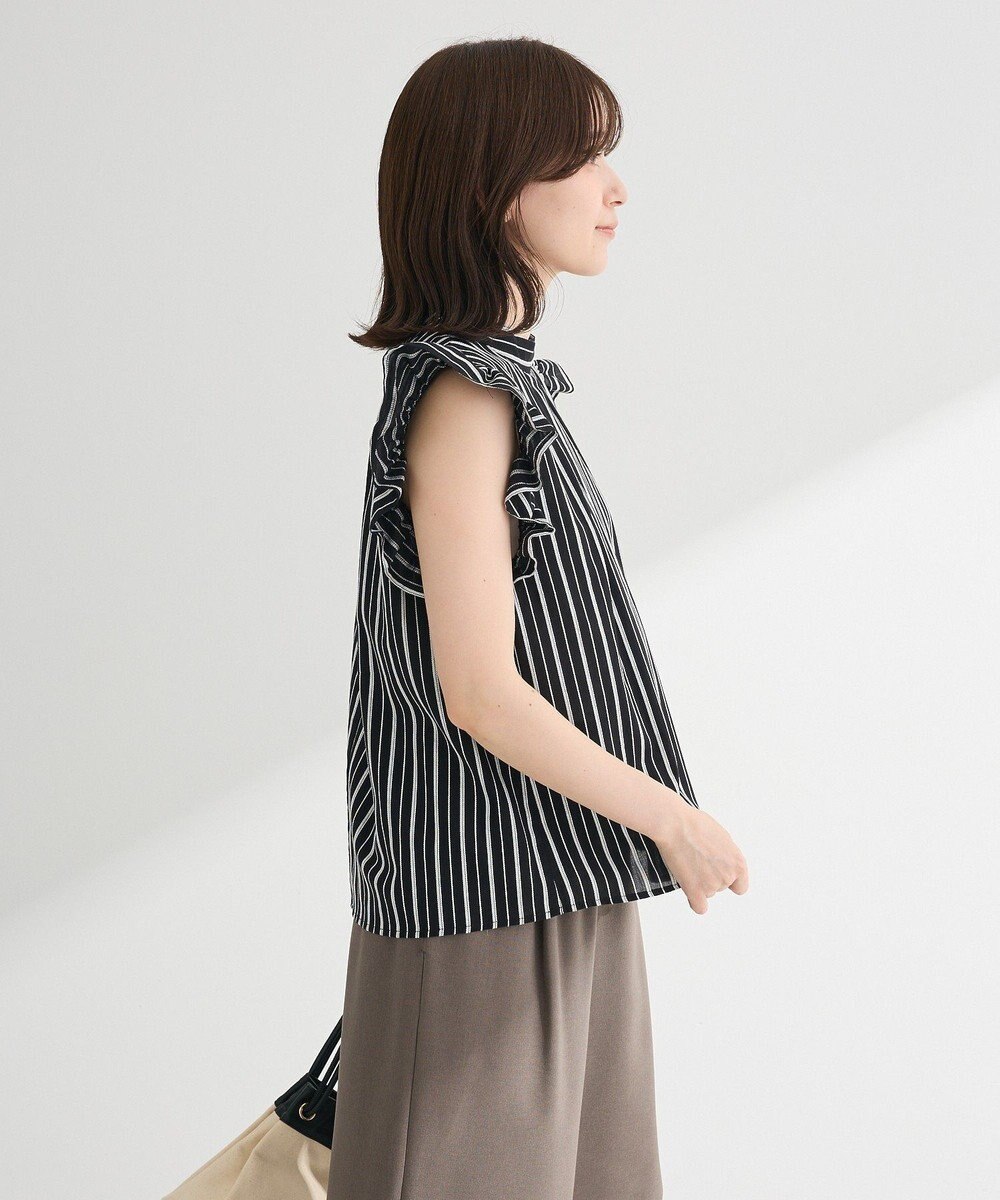 Green Parks ・ＥＬＥＮＣＡＲＥ　ＤＵＥ　ストライプフリルブラウス 