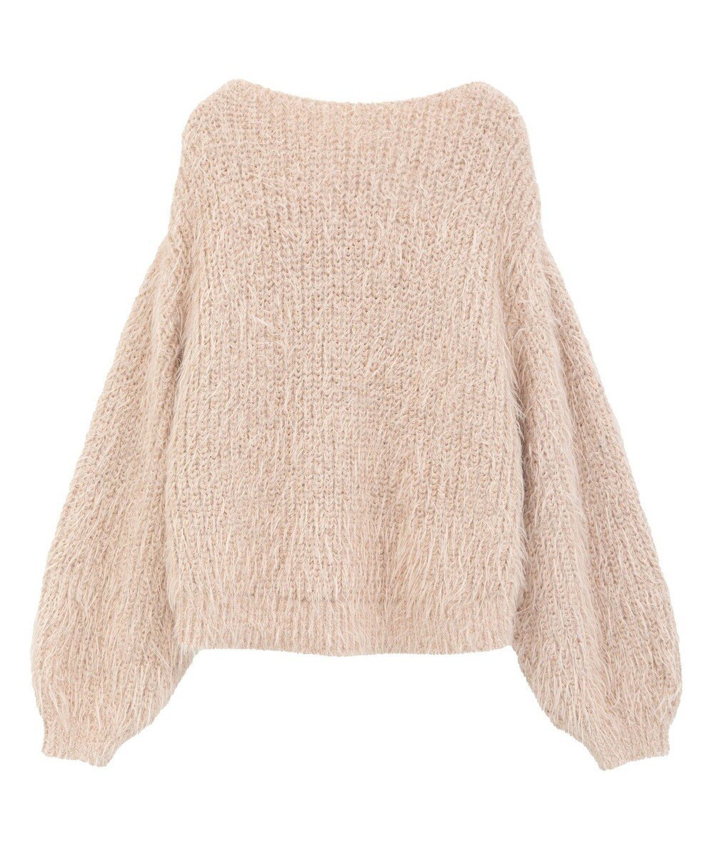 YECCA VECCA ラメシャギーボートネックニット 