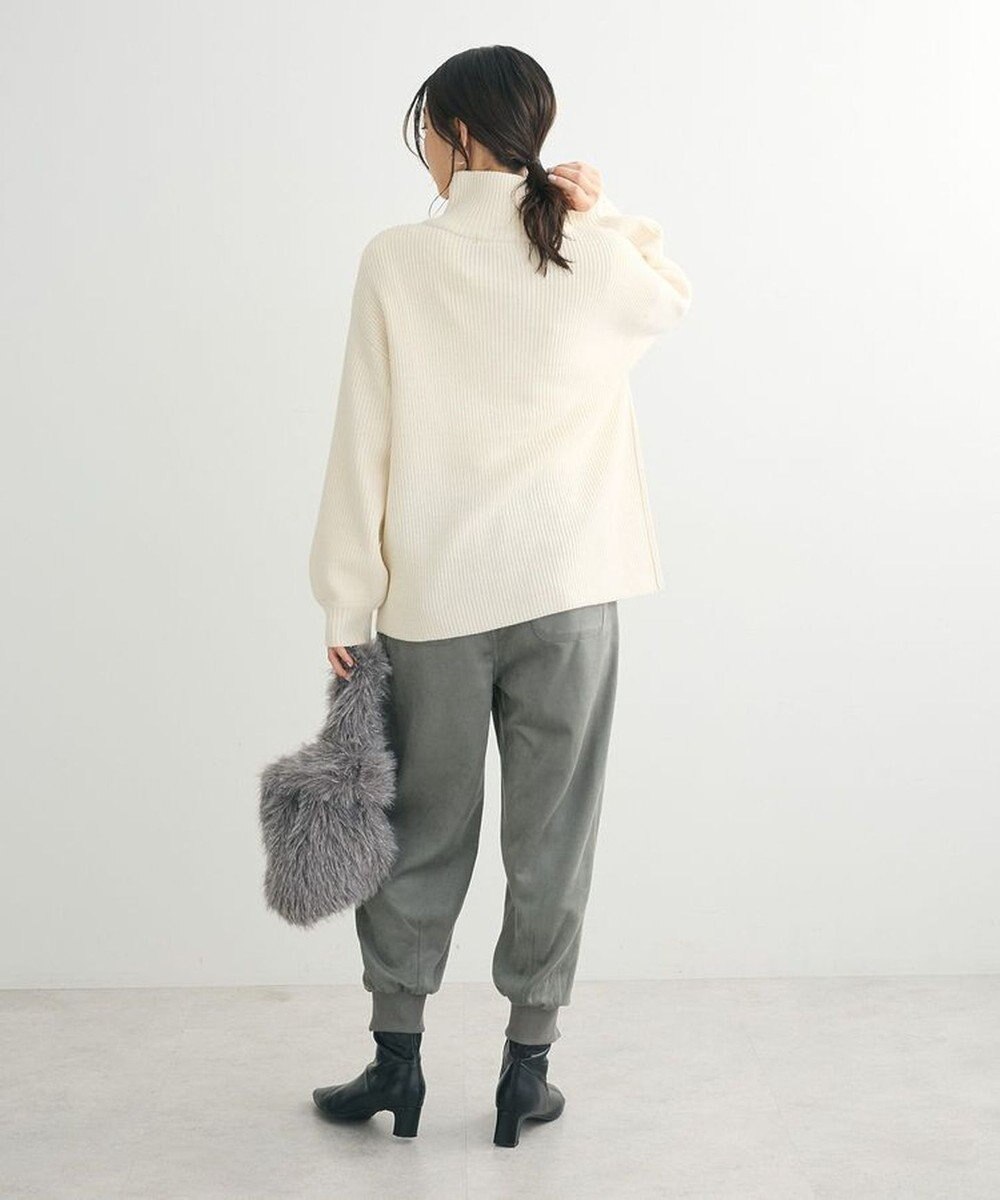 Green Parks ＺＩＰ付き畦ニットチュニック 