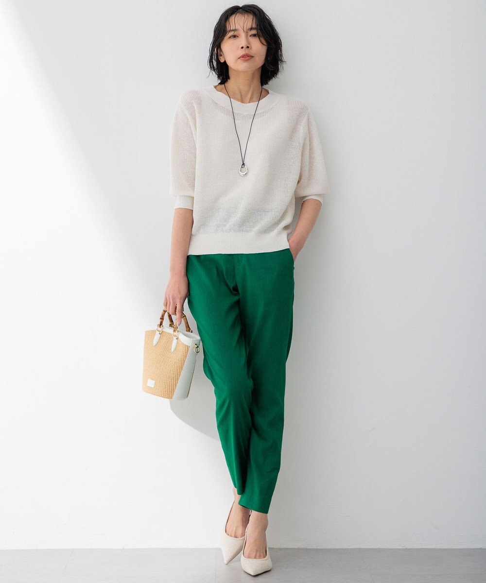 23区 【洗える】ピュアリネン パフスリーブ ニット 