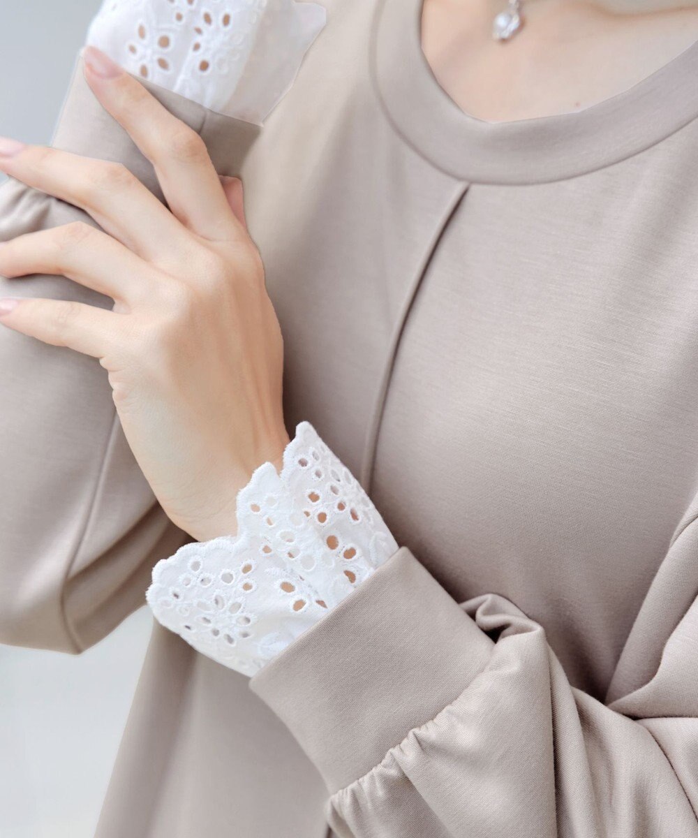 Tiaclasse コットンレースドッキングカットソーワンピース 