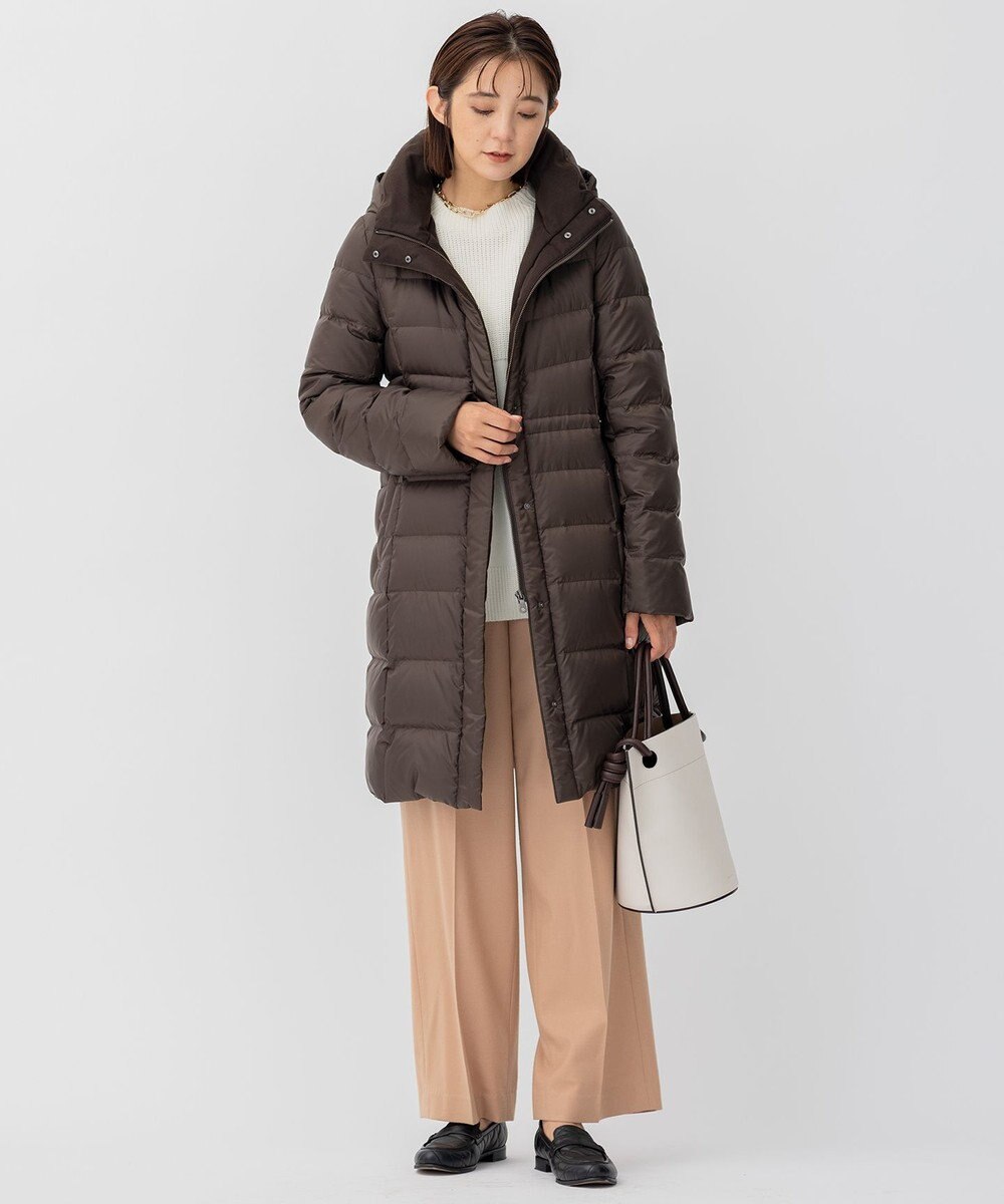 23区 【洗える】シレータフタ ロング ダウンコート 