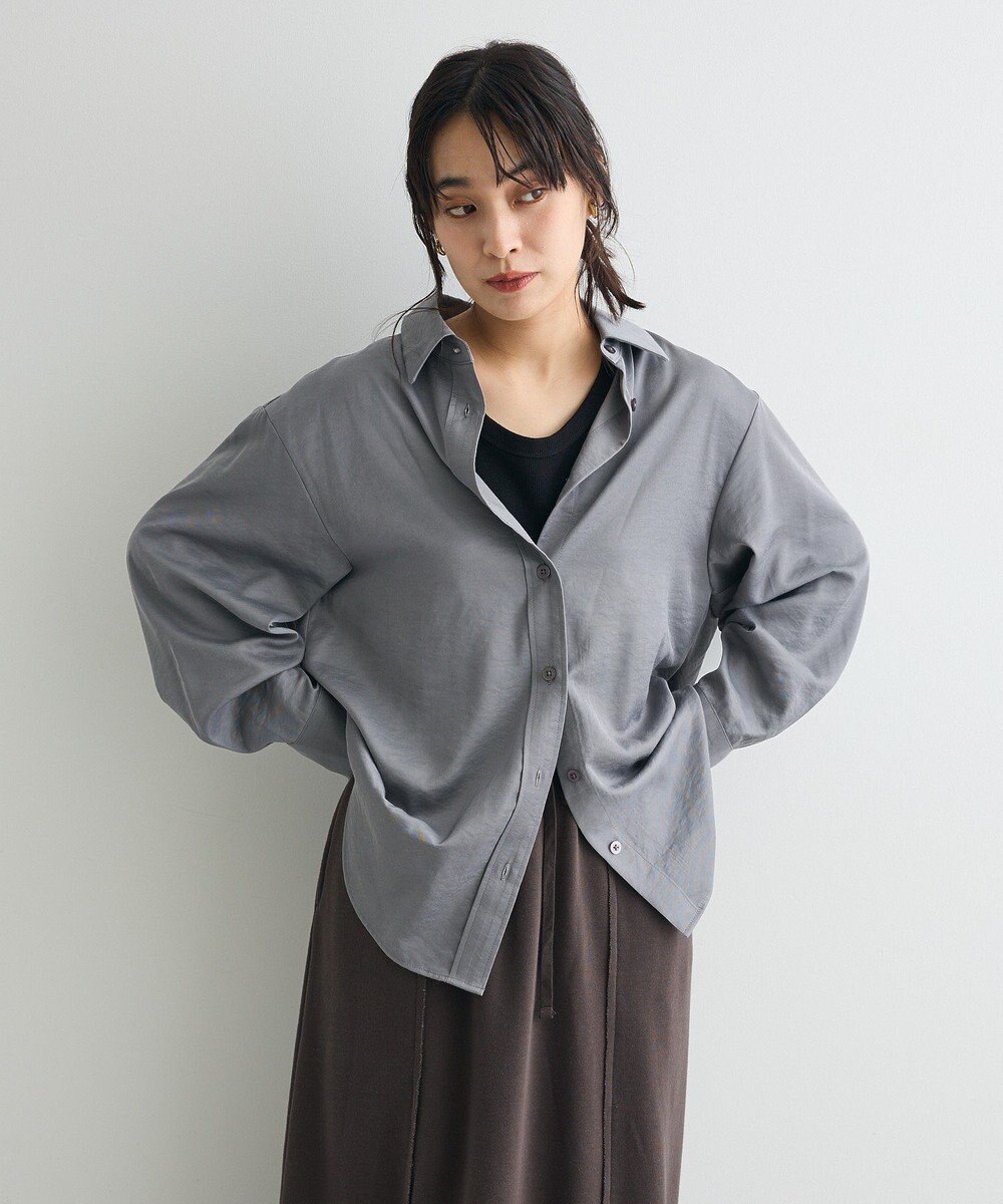 CRAFT STANDARD BOUTIQUE オーバーサイズサテンシャツ 