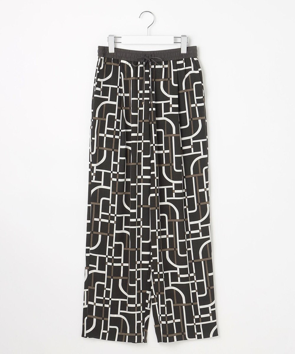 自由区 L 【17号サイズまで展開・カタログ掲載】ジオメトリックレトロプリント パンツ 