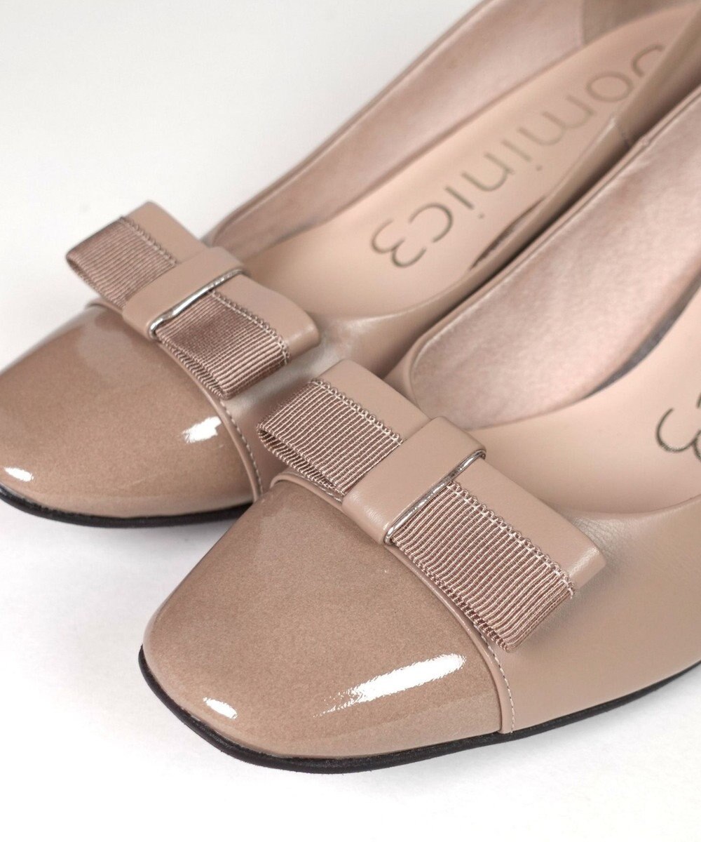 Dominic3 グログランリボン スクエアトゥパンプス 